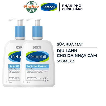 01Combo 2 Sữa Rửa Mặt Cetaphil Dịu Lành Cho Da Nhạy Cảm 500ml (Mới) 01