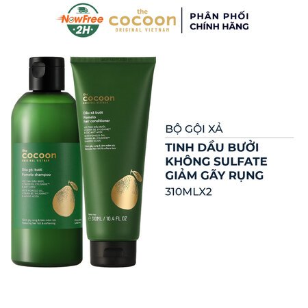 Bộ Gội Xả Bưởi Cocoon Không Sulfate Và Giảm Gãy Rụng (310ml chai)