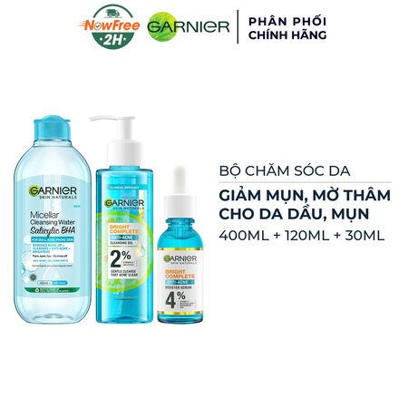 Bộ Sản Phẩm Garnier Chăm Sóc Da Dầu, Mụn 3 Món 01