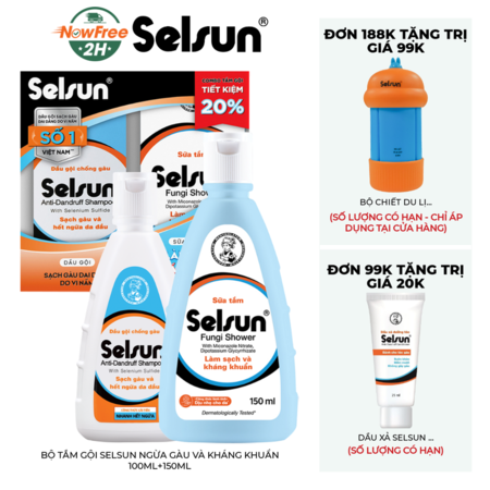 Bộ Tắm Gội Selsun Ngừa Gàu Và Kháng Khuẩn 100ml+150ml 01
