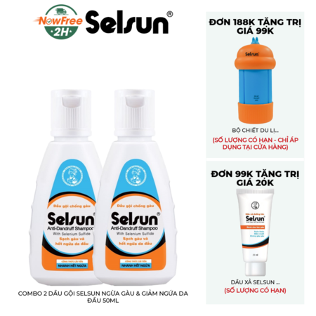Combo 2 Dầu Gội Selsun Ngừa Gàu & Giảm Ngứa Da Đầu 50ml 01