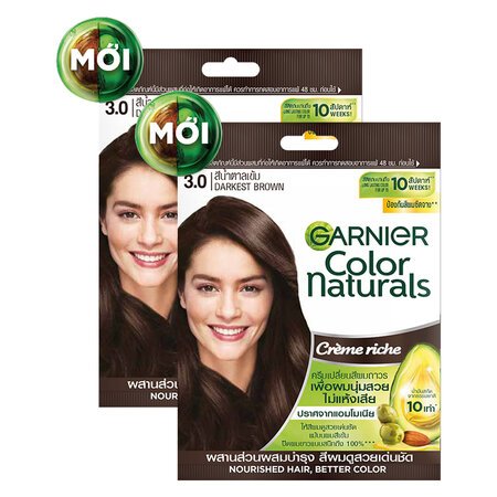 Combo 2 Kem Nhuộm Tóc Garnier 3 Darkest Brown – Nâu Tự Nhiên 30g 05