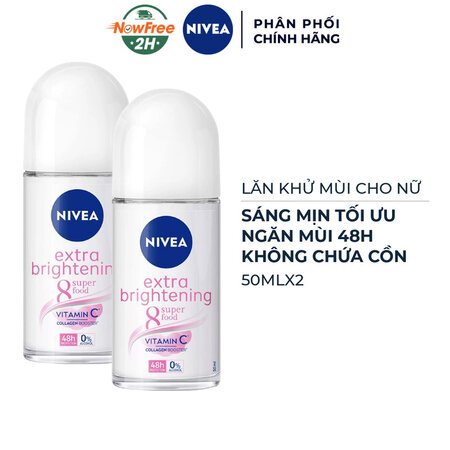 Combo 2 Lăn Khử Mùi Nivea Extra Brightening Sáng Mịn Tối Ưu 50ml 01