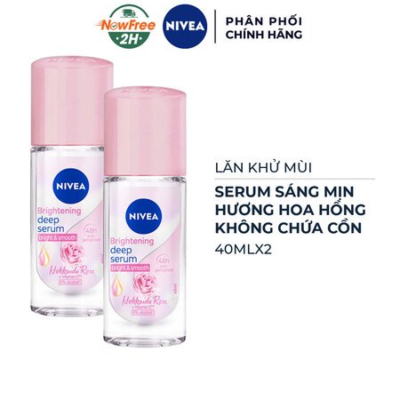 Combo 2 Lăn Khử Mùi Nivea Serum Sáng Mịn Hương Hoa Hồng 40ml 01