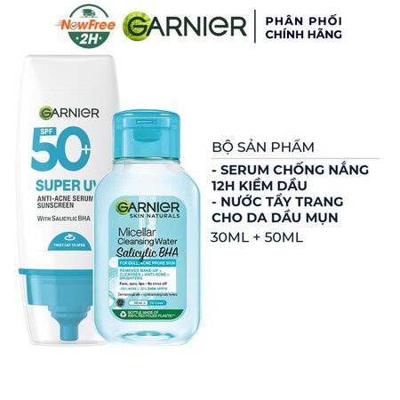 Combo 2 Serum Chống Nắng Garnier 12H Kiềm Dầu & Hỗ Trợ Giảm Mụn 30ml 01