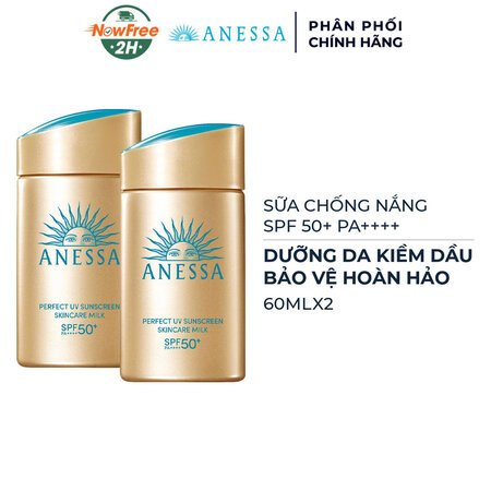 Combo 2 Sữa Chống Nắng Anessa Dưỡng Da Kiềm Dầu 60ml (Bản Mới) 01