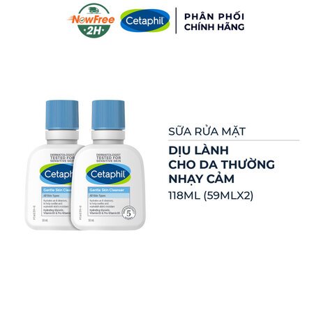 Combo 2 Sữa Rửa Mặt Cetaphil Dịu Nhẹ Không Xà Phòng 59ml 01