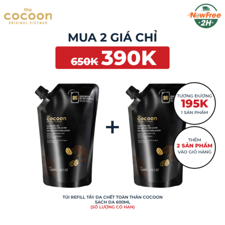 Combo 2 Túi Refill Tẩy Da Chết Toàn Thân Cocoon Sạch Da 600ml 02