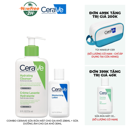 Combo CeraVe Sữa Rửa Mặt Cho Da Khô 236ml + Sữa Dưỡng Ẩm Cho Da Khô 30ml 01