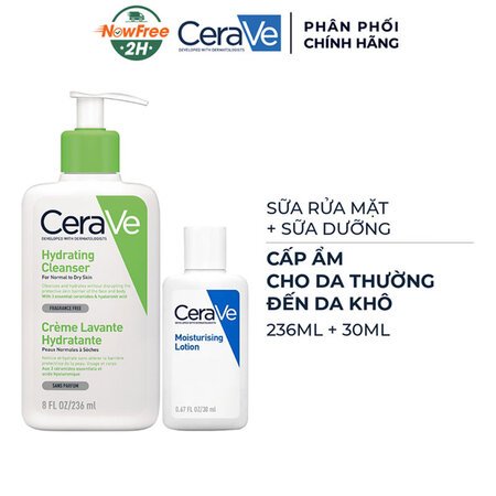 Combo CeraVe Sữa Rửa Mặt Cho Da Khô 236ml + Sữa Dưỡng Ẩm Cho Da Khô 30ml 02