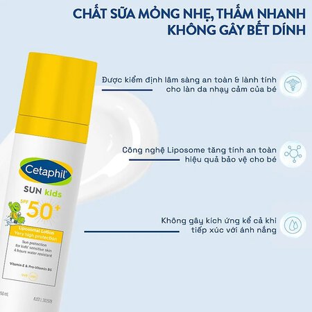 Combo Cetaphil Sữa Tắm Gội & Sữa Chống Nắng SPF50+ Dịu Lành Cho Bé 400ml+150ml 02