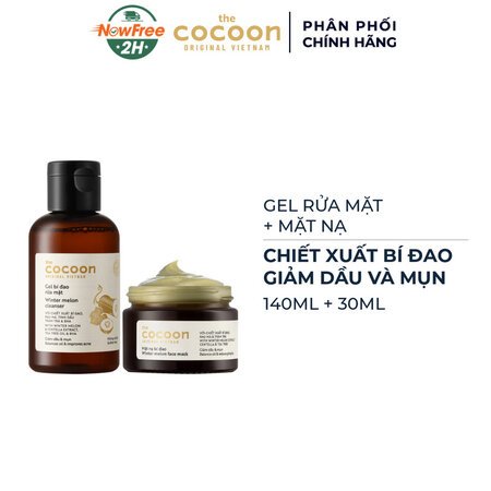 Combo Cocoon Gel Rửa Mặt 140ml + Mặt Nạ Bí Đao Giảm Dầu & Mụn 30ml 01
