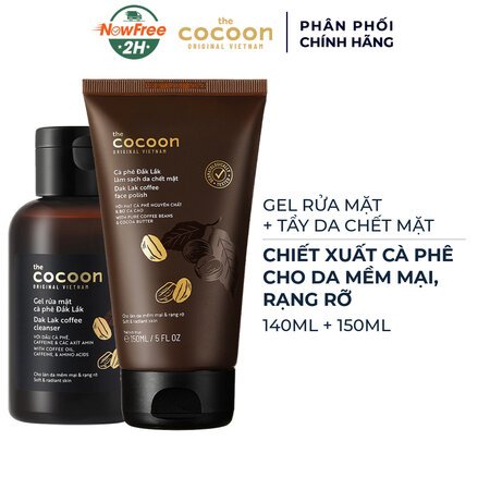 Combo Cocoon Gel Rửa Mặt Cà Phê 140ml & Tẩy Da Chết Mặt 150ml 01