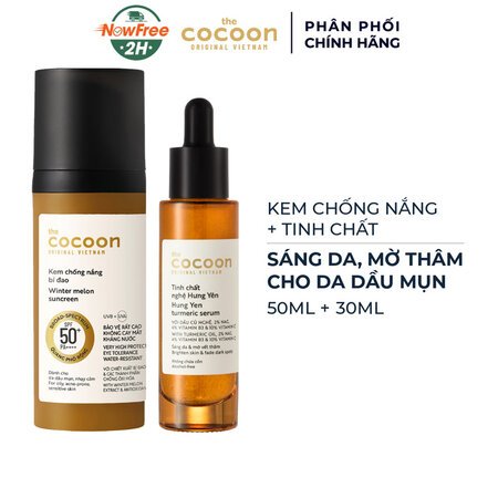 Combo Cocoon Sữa Chống Nắng Bí Đao 50ml + Tinh Chất Nghệ Hưng Yên 30ml 01