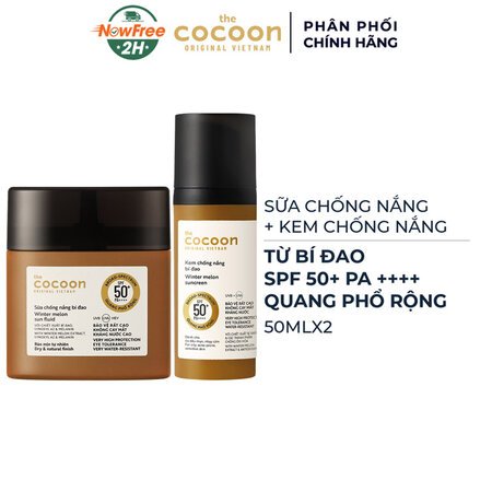 Combo Cocoon Sữa Chống Nắng + Kem Chống Nắng Bí Đao Quang Phổ Rộng 50mlx2 01