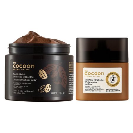 Combo Cocoon Tẩy Da Chết Toàn Thân Cà Phê 200ml + Sữa Chống Nắng Bí Đao 15ml 03