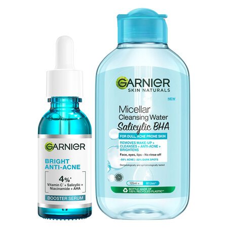 Combo Garnier Serum Giảm Mụn Mờ Thâm 30ml + Nước Tẩy Trang Cho Da Dầu Mụn 125ml 03