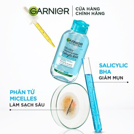 Combo Garnier Serum Giảm Mụn Mờ Thâm 30ml + Nước Tẩy Trang Cho Da Dầu Mụn 125ml 04