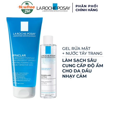 Combo La Roche-Posay Gel Rửa Mặt Da Dầu Mụn 200ml & Nước Tẩy Trang Da Nhạy Cảm 50ml 01