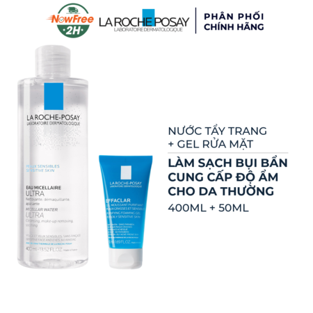 Combo La Roche-Posay Nước Tẩy Trang Da Nhạy Cảm 400ml + Gel Rửa Mặt Da Dầu Mụn 50ml 01
