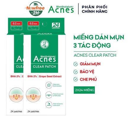 Combo Miếng Dán Mụn Acnes Giúp Giảm Mụn Sưng Viêm 2×24 Miếng 01