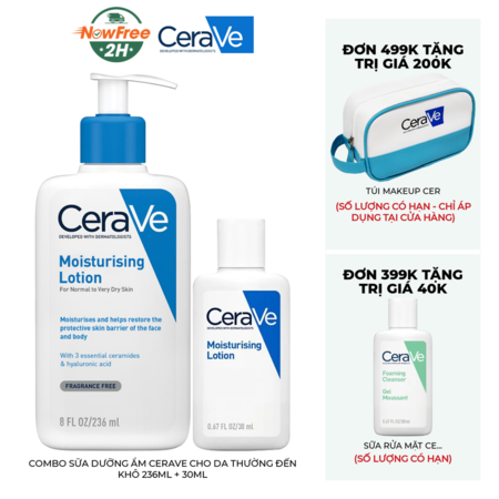 Combo Sữa Dưỡng Ẩm CeraVe Cho Da Thường Đến Khô 236ml + 30ml 01