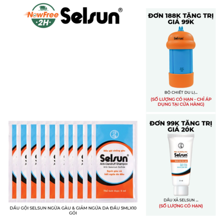 Dầu Gội Selsun Ngừa Gàu & Giảm Ngứa Da Đầu 5mlx10 Gói 01