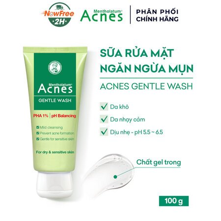 Gel Rửa Mặt Acnes Gentle Wash Ngăn Ngừa Mụn 100g 01