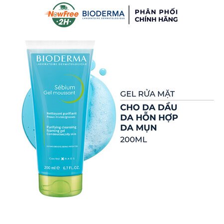 Gel Rửa Mặt Bioderma Dành Cho Da Dầu & Hỗn Hợp 200ml (Tuýp) 01