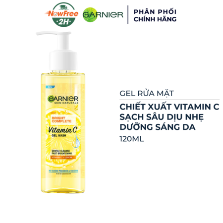 Gel Rửa Mặt Garnier Vitamin C Sạch Sâu Dịu Nhẹ Sáng Da 120ml 01