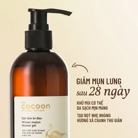 Gel Tắm Bí Đao Cocoon Làm Giảm Mụn Lưng 310ml 04