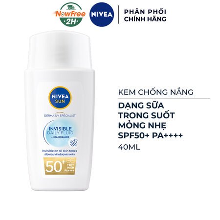 Kem Chống Nắng Nivea Dạng Sữa Trong Suốt Mỏng Nhẹ SPF50+ 40ml 01