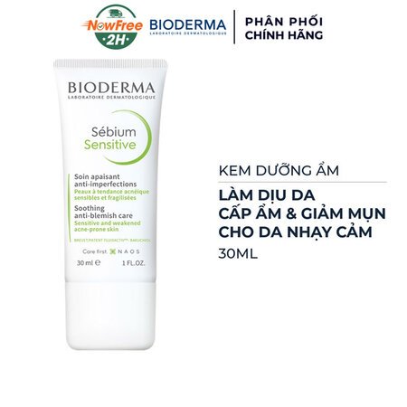 Kem Dưỡng Ẩm Bioderma Dành Cho Da Mụn, Nhạy Cảm 30ml 01