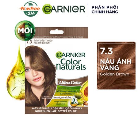 Kem Nhuộm Tóc Garnier 7.3 Golden Brown – Nâu Ánh Vàng 30g 01