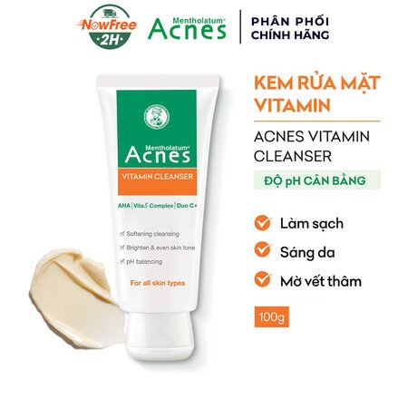 Kem Rửa Mặt Acnes Vitamin Làm Sáng Da, Mờ Sẹo Thâm 100g 01