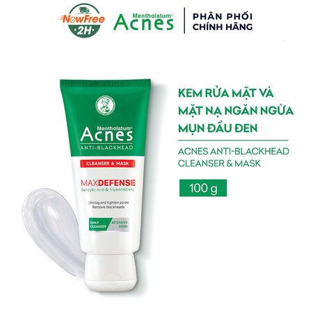 Kem Rửa Mặt & Mặt Nạ Acnes Ngăn Ngừa Mụn Đầu Đen 100g 01