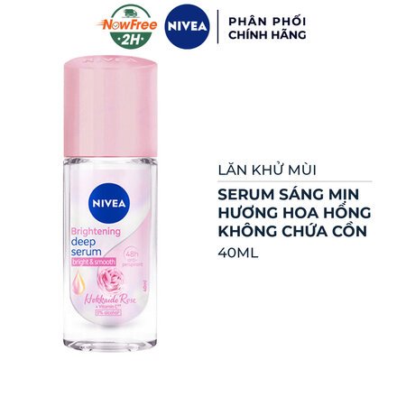 Lăn Khử Mùi Nivea Serum Sáng Mịn Hương Hoa Hồng 40ml 01