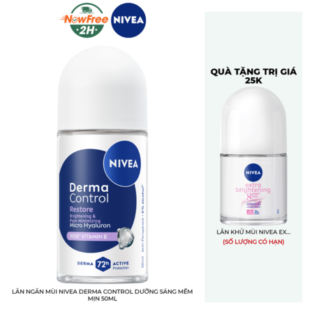 Lăn Ngăn Mùi Nivea Derma Control Dưỡng Sáng Mềm Mịn 50ml 01