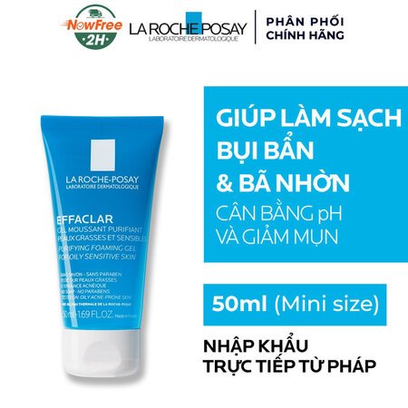 [Mini] Gel Rửa Mặt La Roche-Posay Dành Cho Da Dầu, Nhạy Cảm 50ml