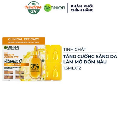 Serum Garnier Tăng Cường Sáng Da Mờ Thâm 1.5mlx12 01