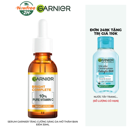 Serum Garnier Tăng Cường Sáng Da Mờ Thâm Ban Đêm 30ml 01