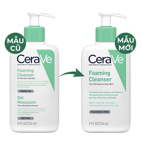 Sữa Rửa Mặt CeraVe Sạch Sâu Cho Da Thường Đến Da Dầu 236ml 02