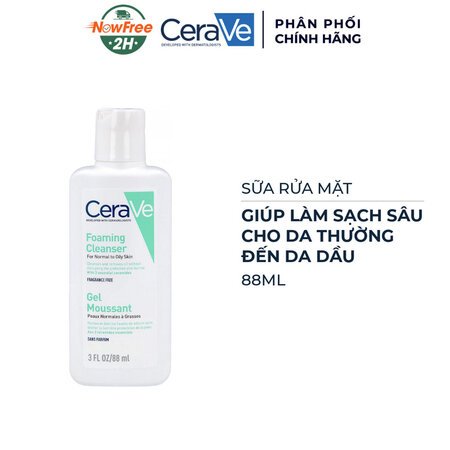 Sữa Rửa Mặt CeraVe Sạch Sâu Cho Da Thường Đến Da Dầu 88ml 01