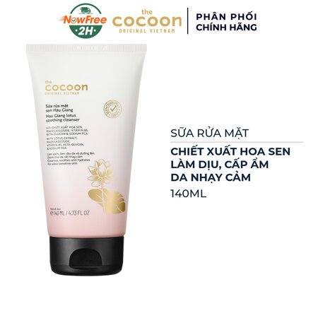 Sữa Rửa Mặt Cocoon Sen Hậu Giang Làm Dịu Da Nhạy Cảm 140ml 01