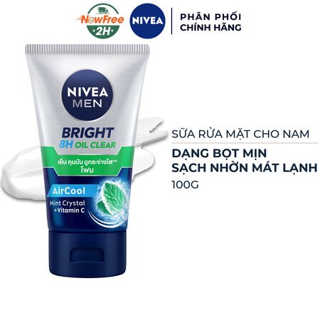 Sữa Rửa Mặt Nivea Men Bọt Mịn Sạch Nhờn Mát Lạnh 100g 01