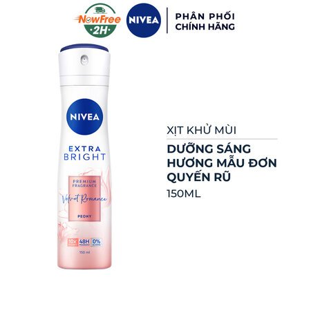 Xịt Khử Mùi Nivea Dưỡng Sáng Hương Hoa Mẫu Đơn 150ml 01