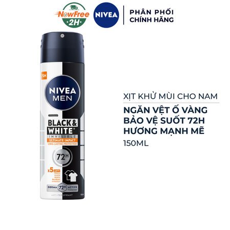 Xịt Khử Mùi Nivea Men Ngăn Vệt Ố Vàng 150ml 01