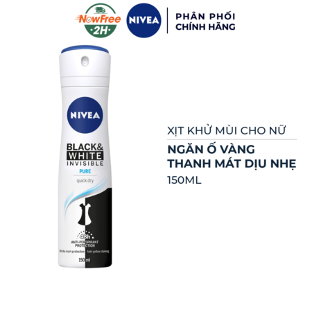 Xịt Khử Mùi Nivea Ngăn Ố Vàng Thanh Mát Dịu Nhẹ 150ml 01
