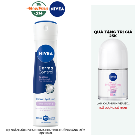 Xịt Ngăn Mùi Nivea Derma Control Dưỡng Sáng Đều Màu 150ml 01